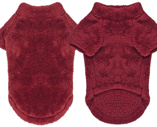 Soft Plush Dog Pullover - Burgundy