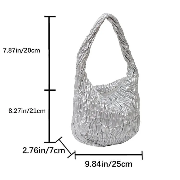 Soft White Leather Womens Puffer Tote Bag -Showtown