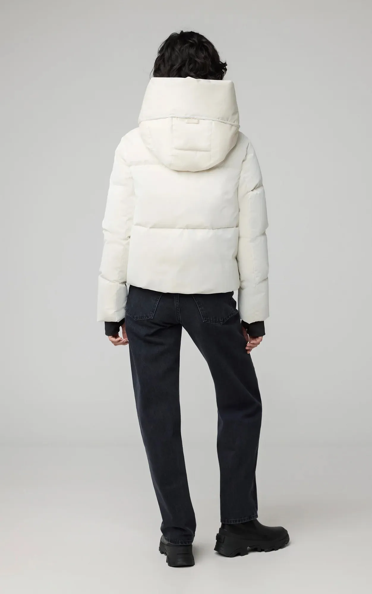 Soia & Kyo Iroh Relaxed-Fit Velvet Shine Down Coat With Hood - Powder