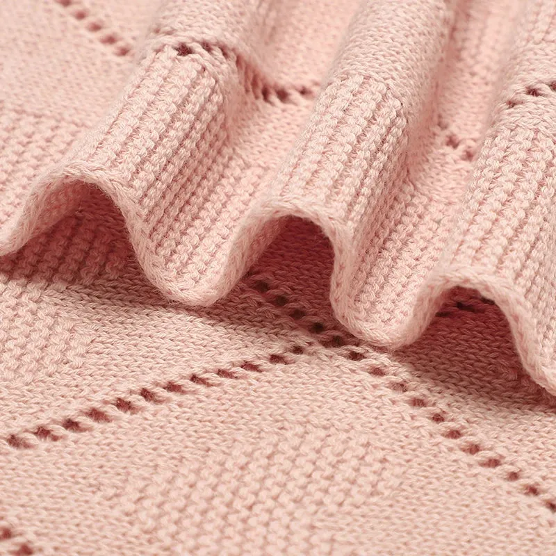 Super Soft Newborn Cotton Knit blanket 90x70 cm