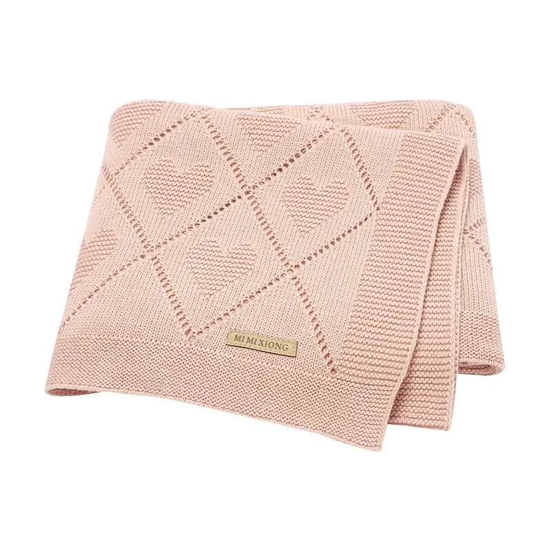 Super Soft Newborn Cotton Knit blanket 90x70 cm
