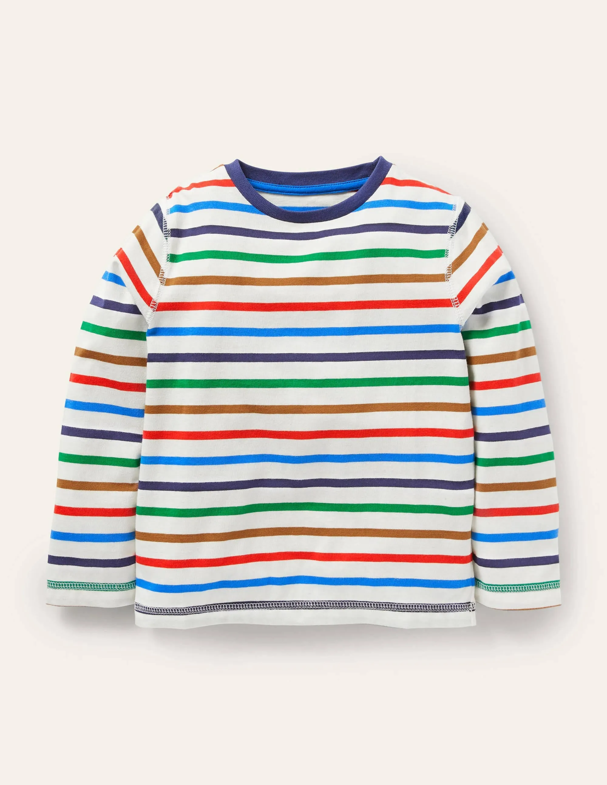 Supersoft Long-sleeved T-shirt-Ivory/Rainbow