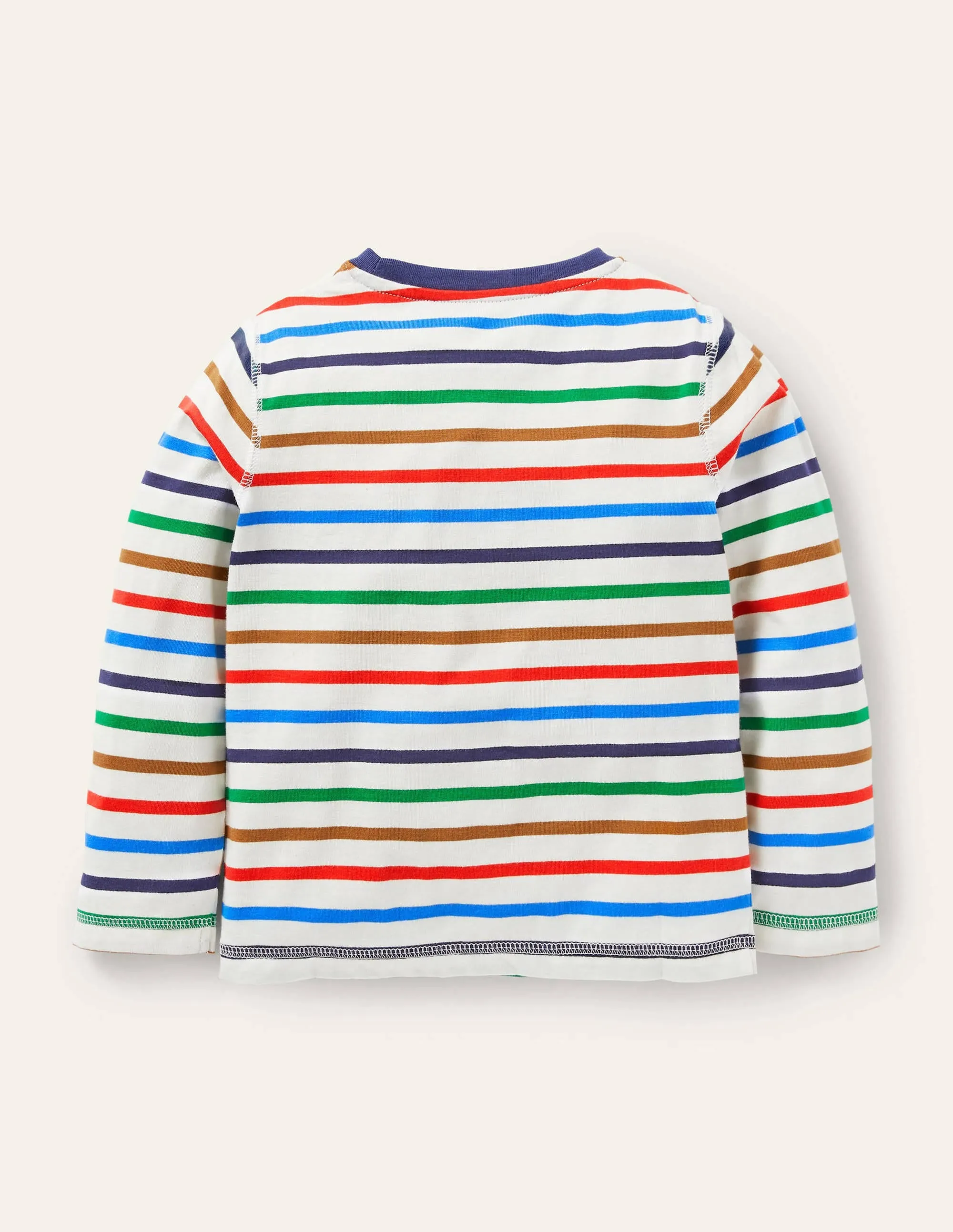 Supersoft Long-sleeved T-shirt-Ivory/Rainbow