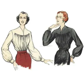 Vintage 1950S Sewing Pattern, Women's Lantern Sleeves Blouse - Bust 30" (76cm)