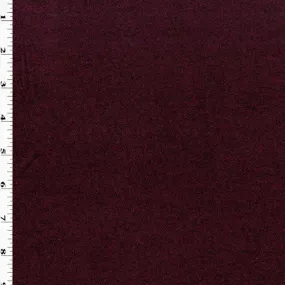 Wine Red/ Black 1x1 Brushed Jersey Knit Fabric
