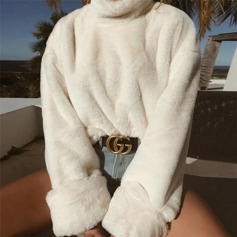 Women's Autumn/Winter Warm Plush Loose Soft Pullover
