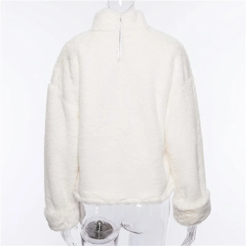 Women's Autumn/Winter Warm Plush Loose Soft Pullover