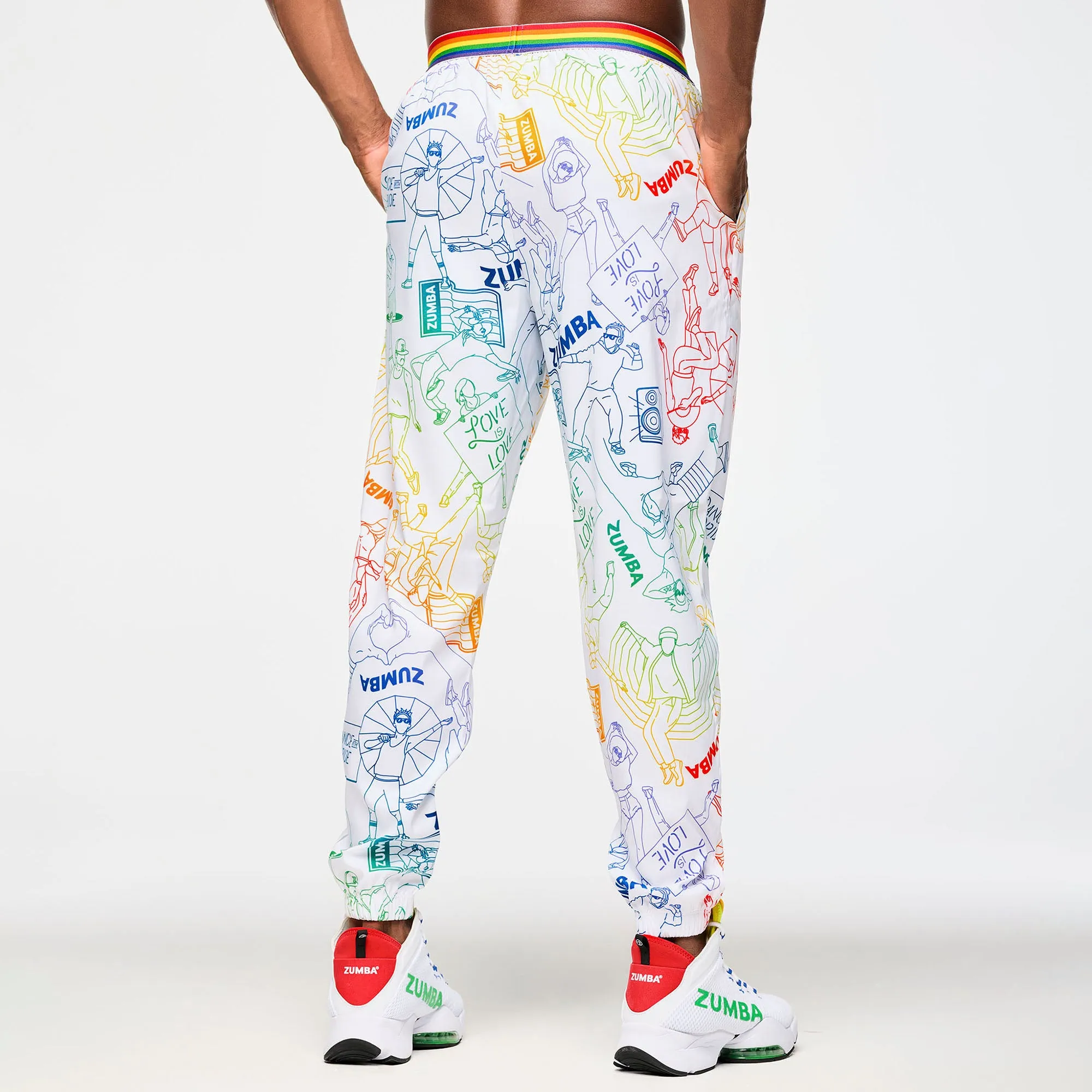 Zumba Elastic Waistband Slouch Woven Pants  PRIDE 2025
