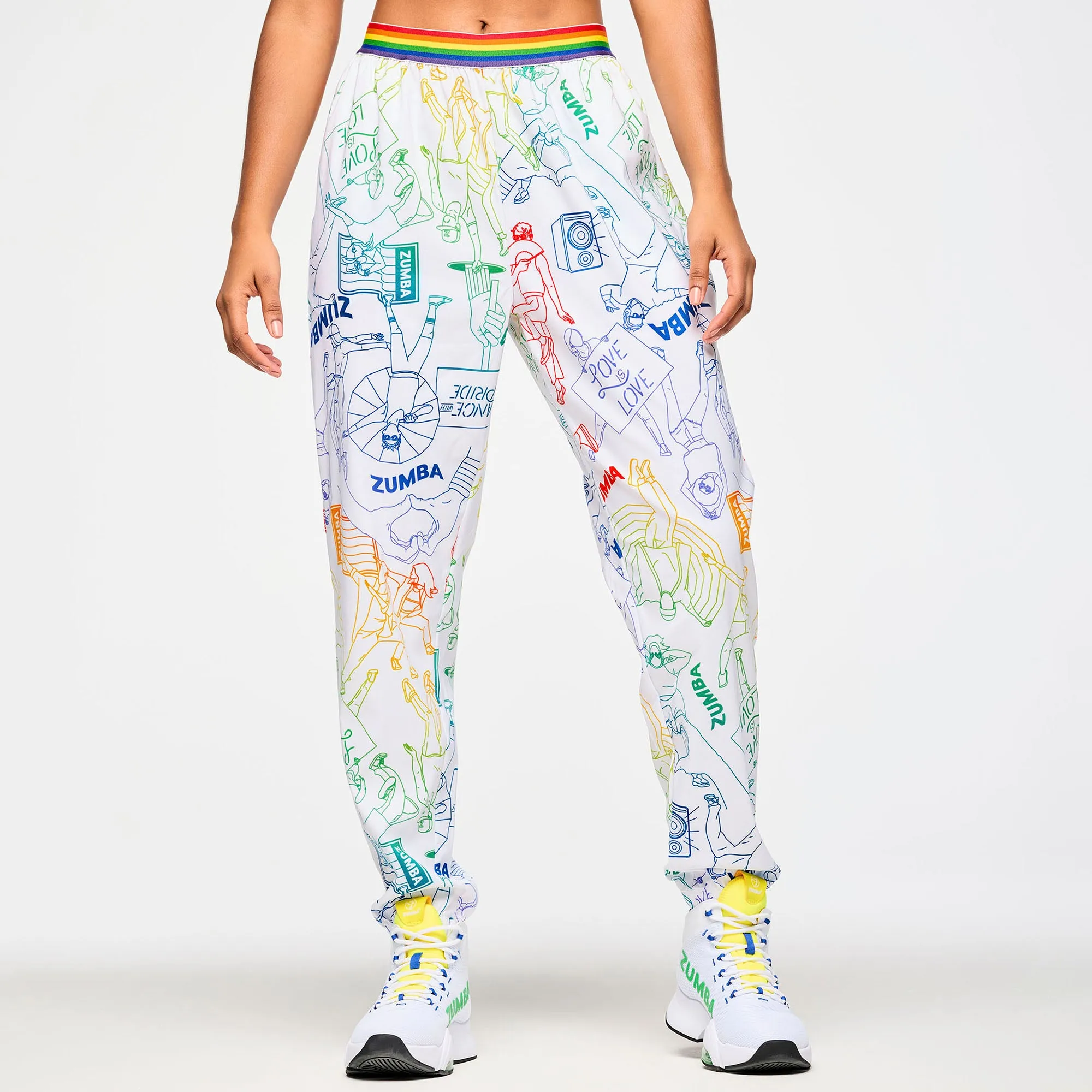 Zumba Elastic Waistband Slouch Woven Pants  PRIDE 2025