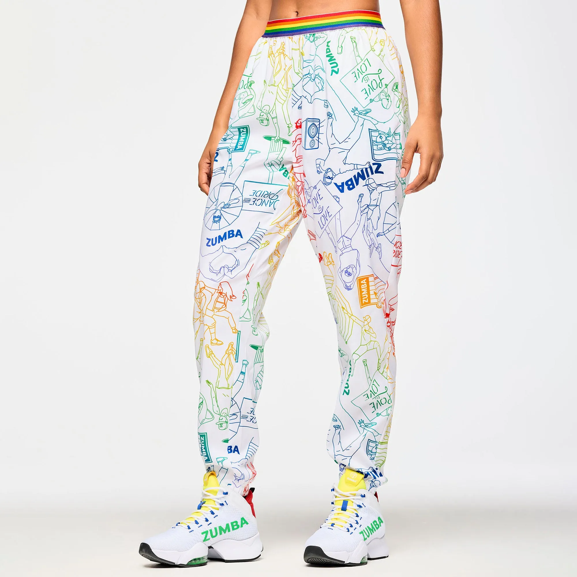 Zumba Elastic Waistband Slouch Woven Pants  PRIDE 2025